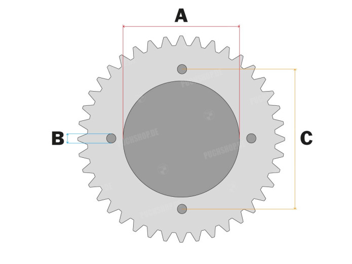 Rear sprocket Puch X30 Grimeca 40 teeth Esjot A-quality